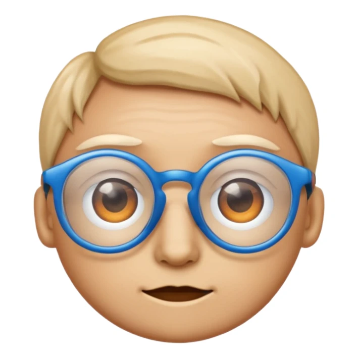 eye looking emoji with blue glasses sticker