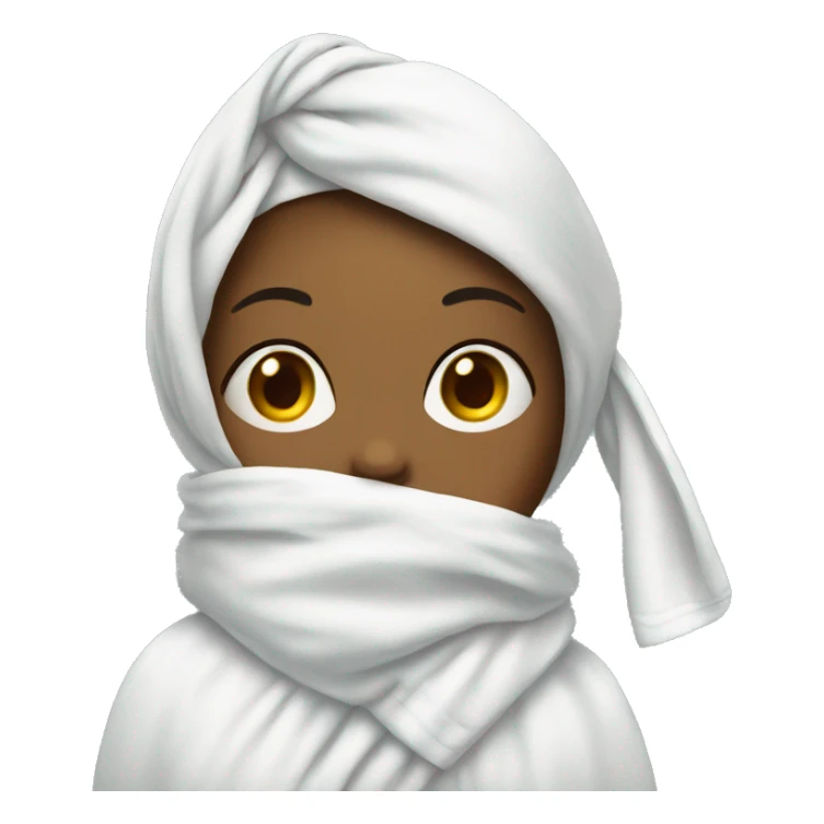girl with towel on head  sticker