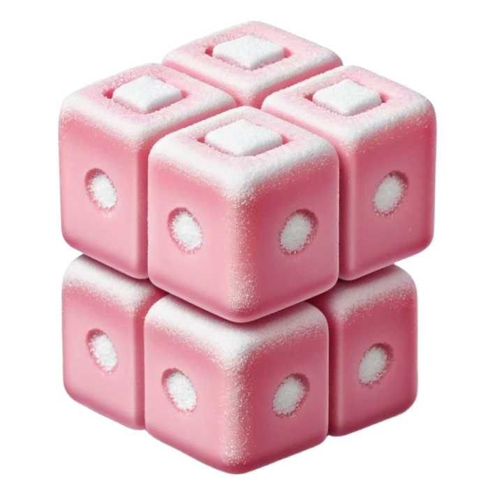 Cinematic Realistic Turkish Delight Dessert Emoji, featuring delicate, chewy confections dusted with powdered sugar rendered with vibrant textures and soft, inviting lighting. sticker