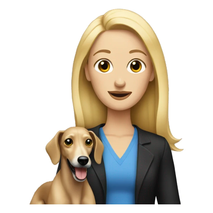 Blonde woman with black greyhound sticker