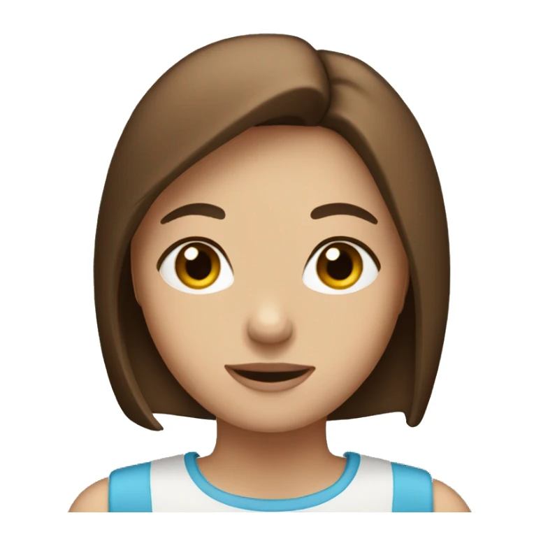 girl with brown bob and blue eyes sticker