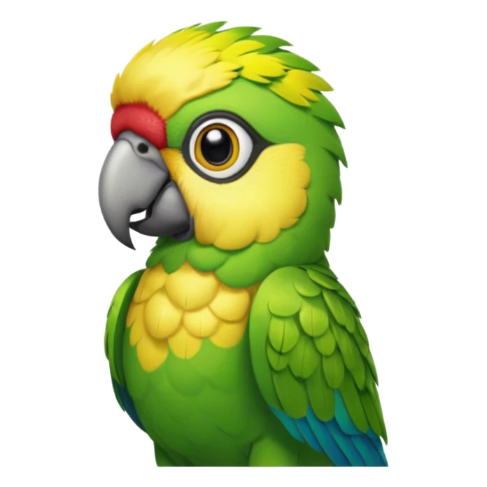 green parrot with shirt sticker