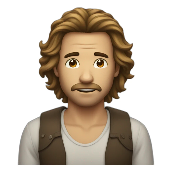 homme au cheveux long qui pleure sticker