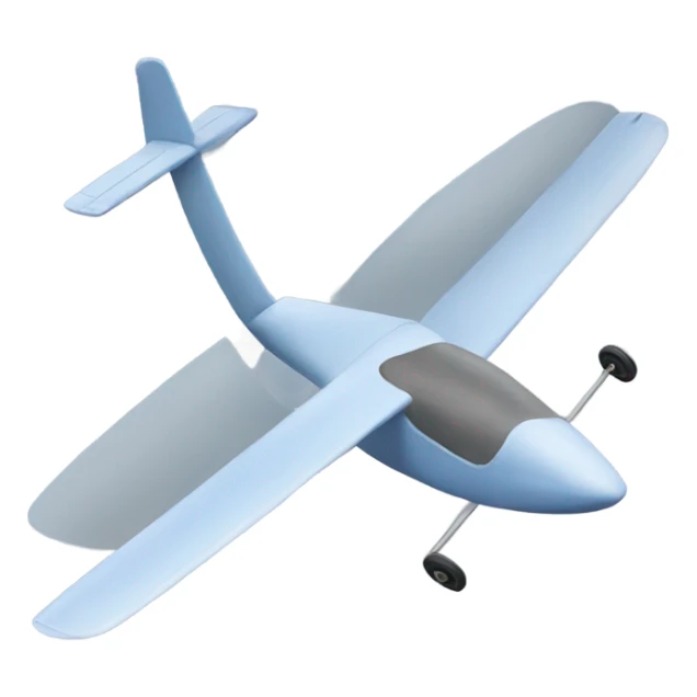 Glider with short thick wings, landing wheels and no t-tail sticker