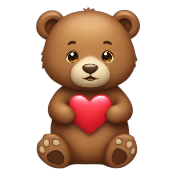 un ours avec un coeur sticker
