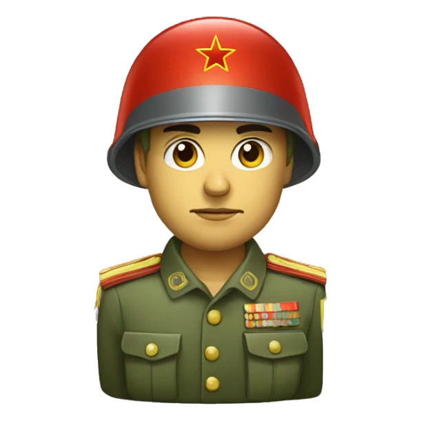 ussr soldier serious with military helmet sticker