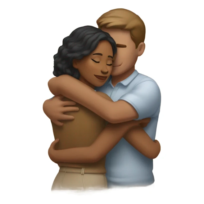 White male hugging brown woman sticker