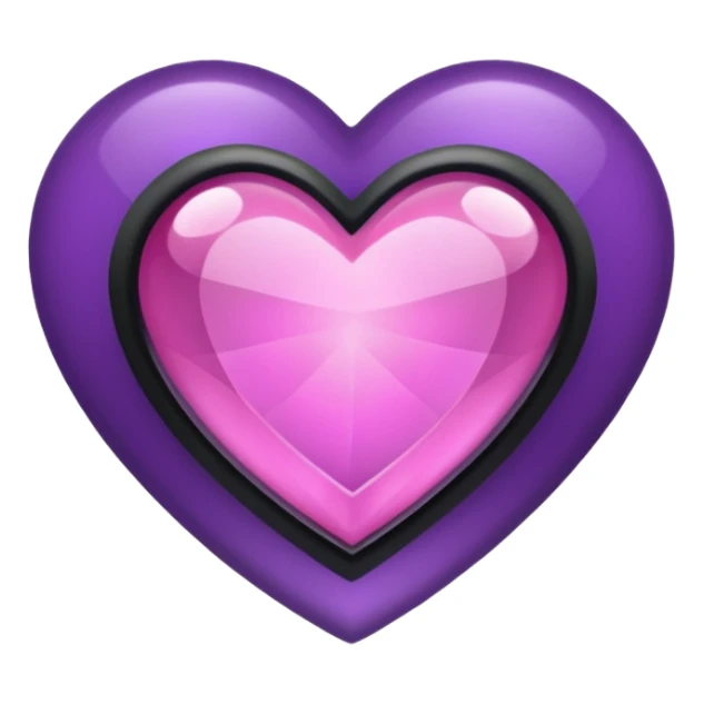 A purple and pink gem heart with black center sticker