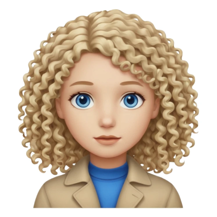 Curly blond blue eyes. Long hair cool beige blond. Longer hair beige ash blonde. sticker
