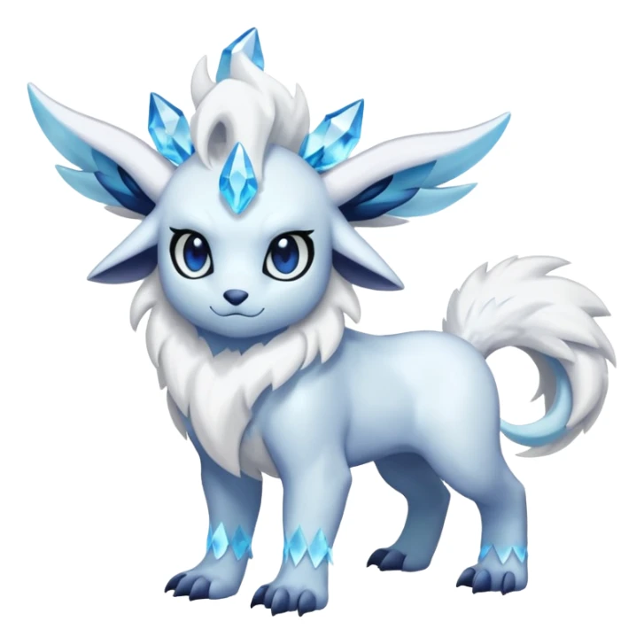 Shiny Absol-Aurorus-Fakémon-hybrid-creature (full body)  sticker