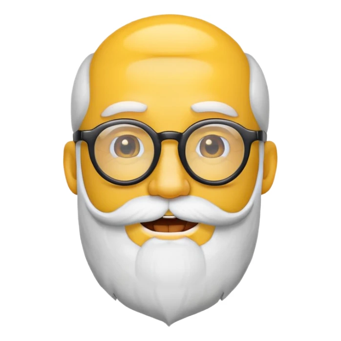 Yellow circle emoji with glasses and beard sticker
