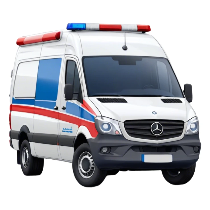 Ambulance - Mercedes-Benz Sprinter (Model Year: 2018) (Iconic Colour: White with red and blue markings) sticker