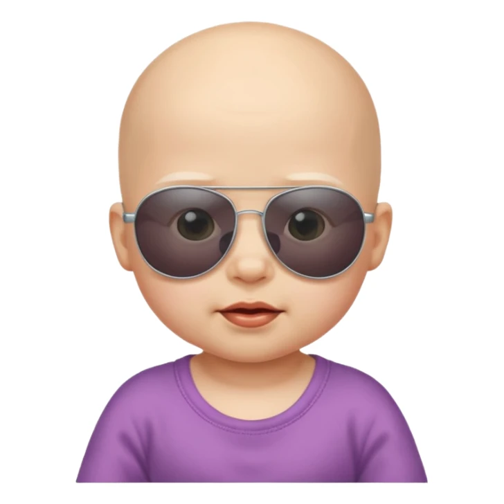 bald baby with sunglasses sticker