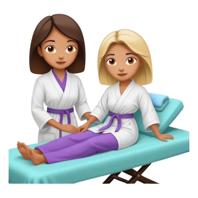 girl on spa bed relaxing while getting massage from woman sticker