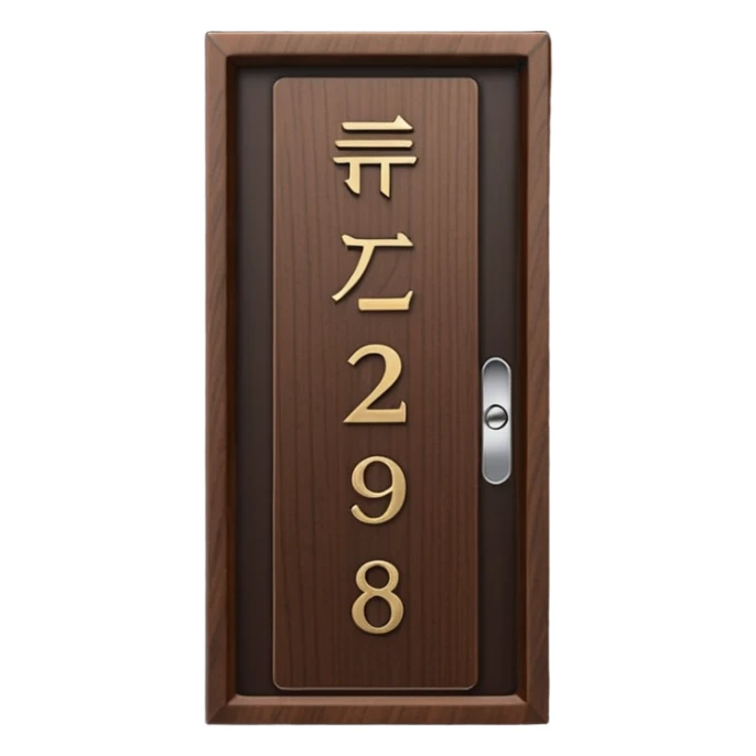 modern villa door number wood Japanese with smart screen lock sticker
