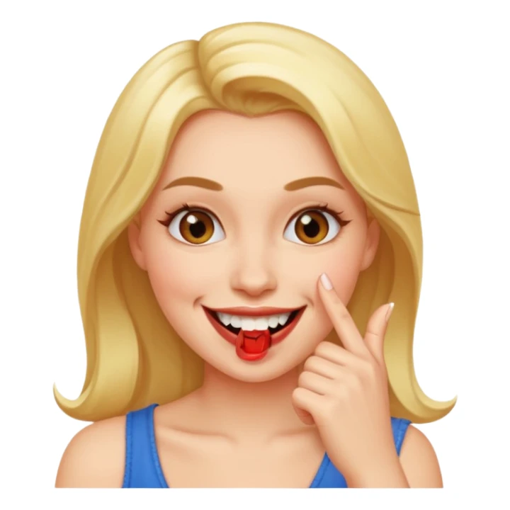 Carita sonriente sexy mordiéndose un dedo sticker