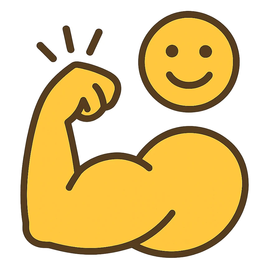 flat design style retention strength emoji sticker