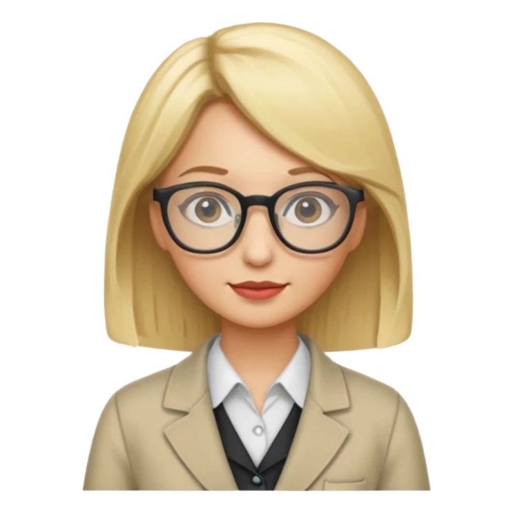tailor woman with blonde hair and glasses sticker