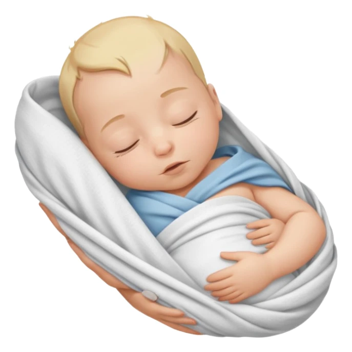 A new born baby boy wrapped in a swaddle sticker