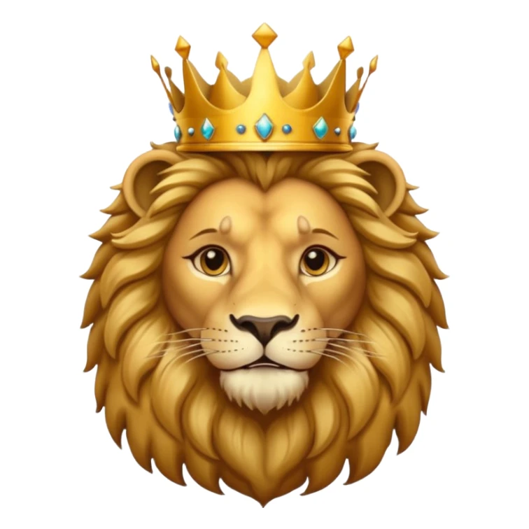 Lion with golden crown — majestic and proud. sticker