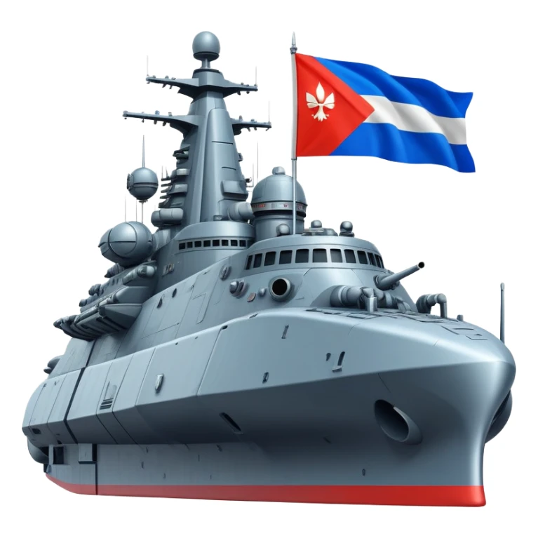 Colossal Russian space warship with flag coloration and heavy armaments sticker