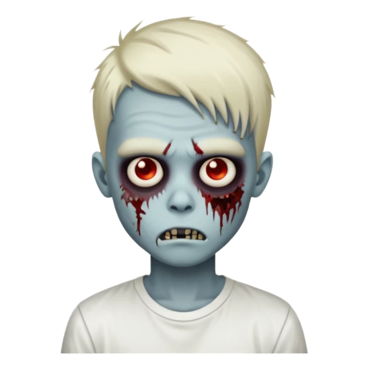zombie boy with emo hair and white shirt emoji sticker