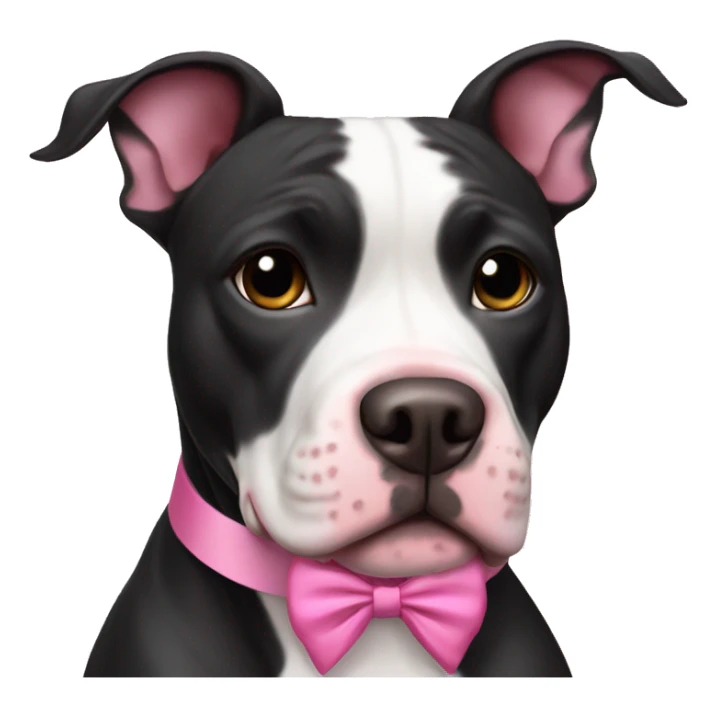 Black and White Pitbull with Pink Bow sticker