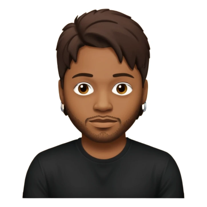 D'Angelo, R&B Singer (1974-2025) with dark brown hair sticker