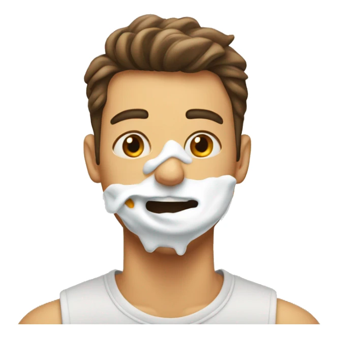 Guy who has yogurt all over his mouth  sticker