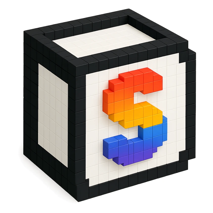generate logo for my ai company that contains "s" letter, take as a reference notion's logo, but dont copy 100%, use notion's colors sticker