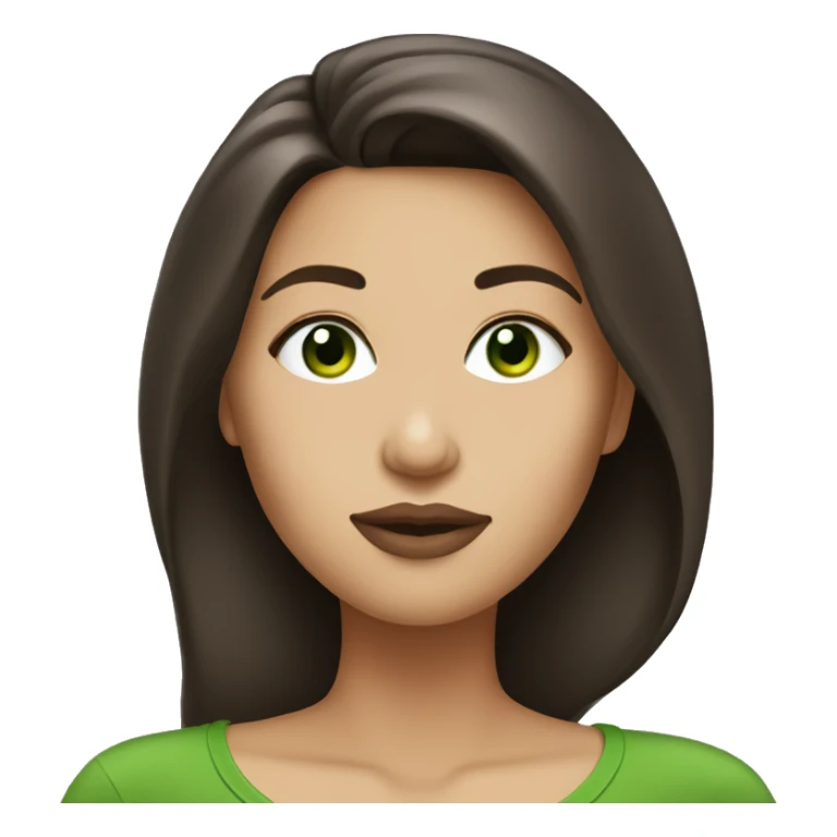 Brunette with plump lips and green eyes sticker