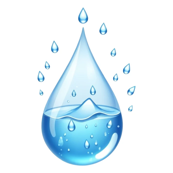 water droplet with splash and sparkles sticker