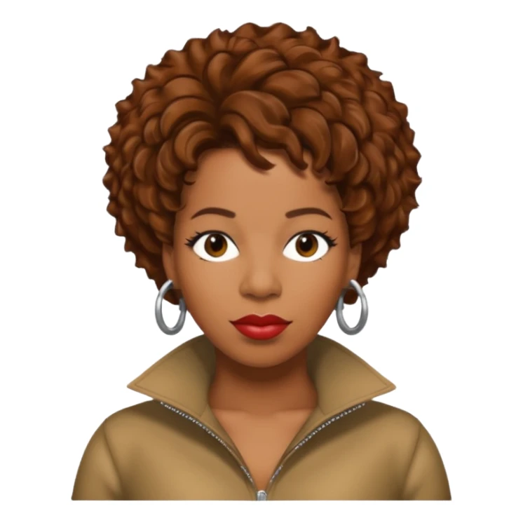 Macy Gray with brown hair sticker