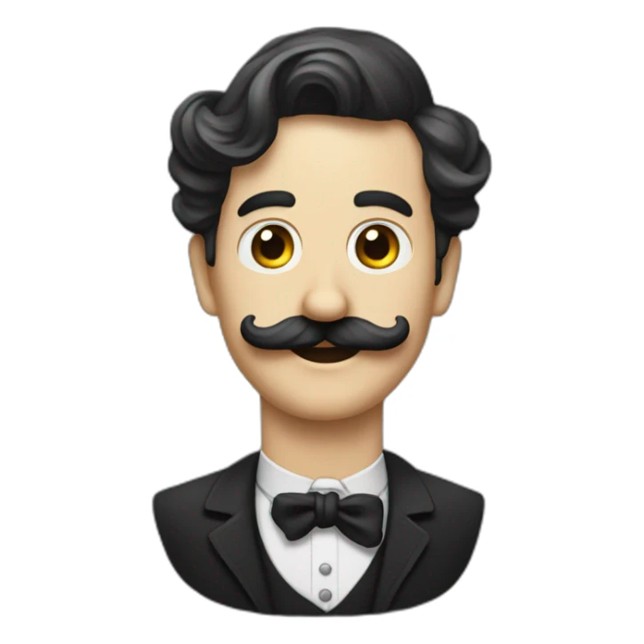 Emoji métisse avec chaplin moustache sticker