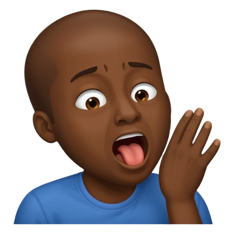 balck man Yawning  no hand sticker