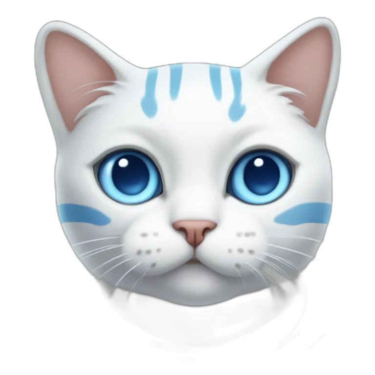 white-cat-with-stripes-eyes-blue-full-body sticker