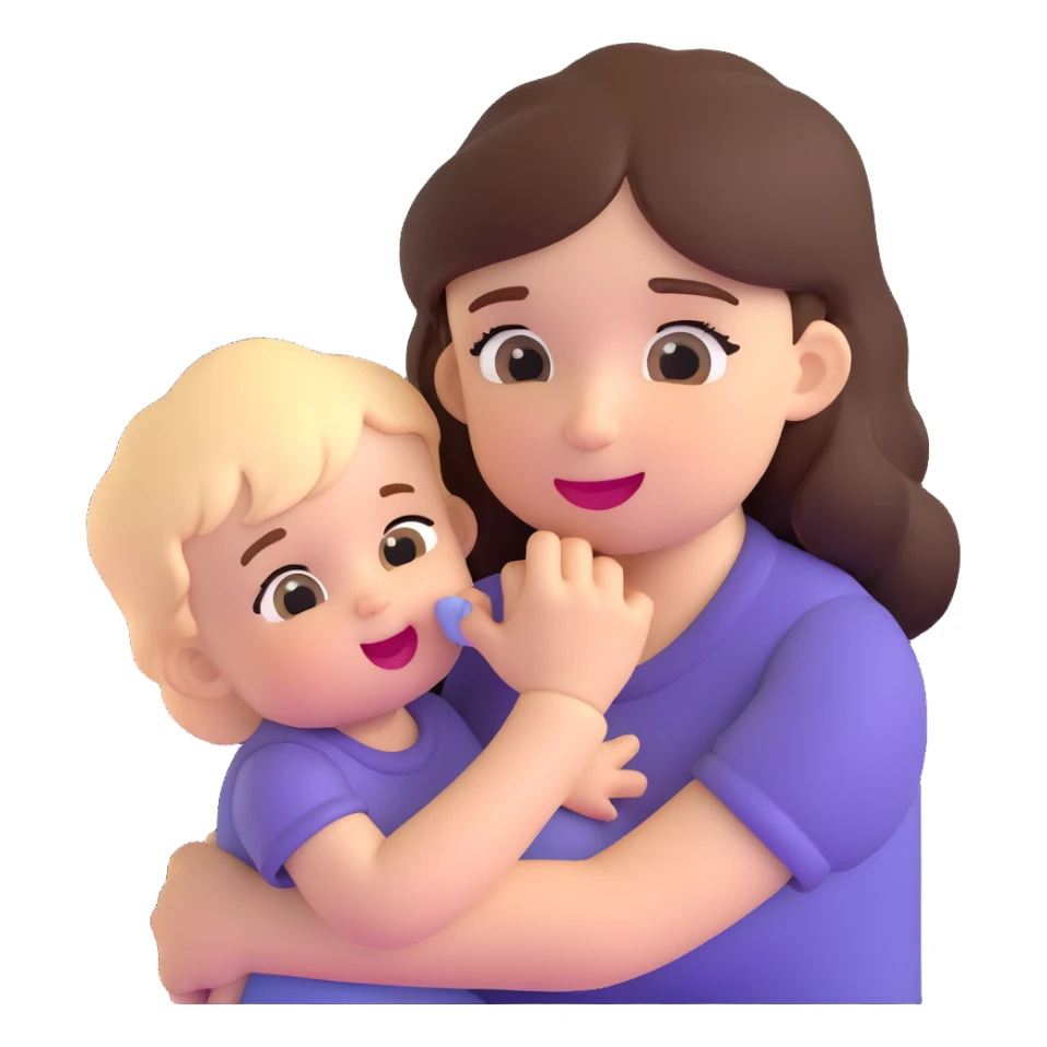 cute baby biting his mother's arm sticker