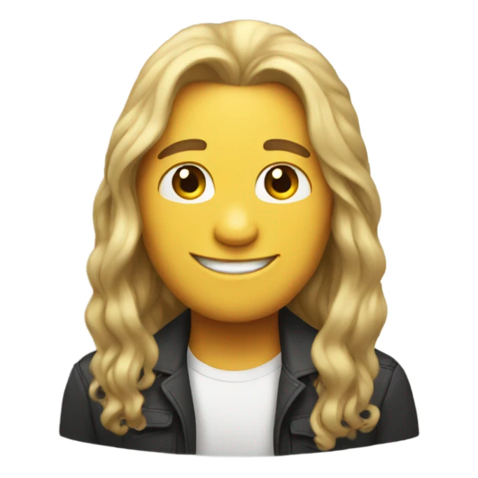 smiling solo with long hair thinner  sticker