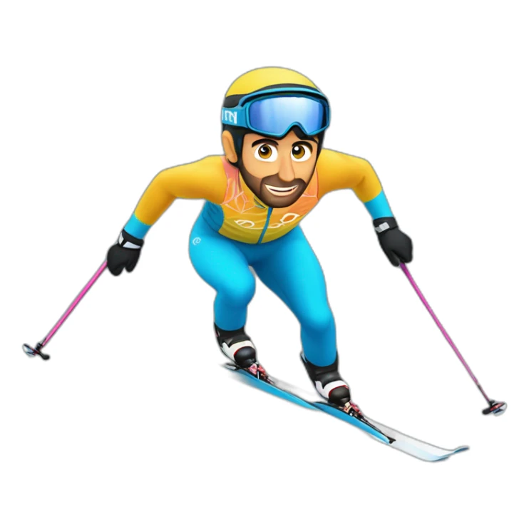 Martin Fourcade skiing sticker