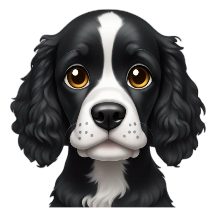 Black Cocker dag with white paw sticker