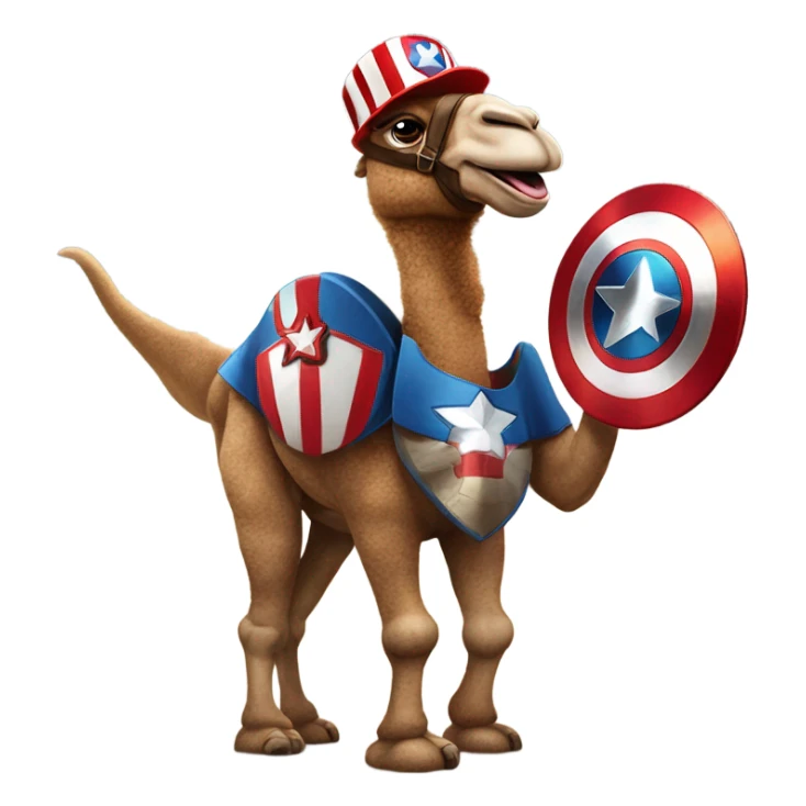 Captain America as a camel ordering Little Caesars sticker