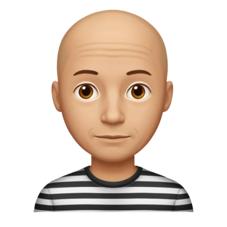 bald man with striped shirt sticker