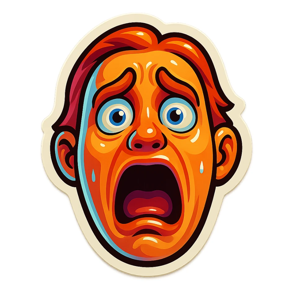 A face displaying a horror emotion. sticker