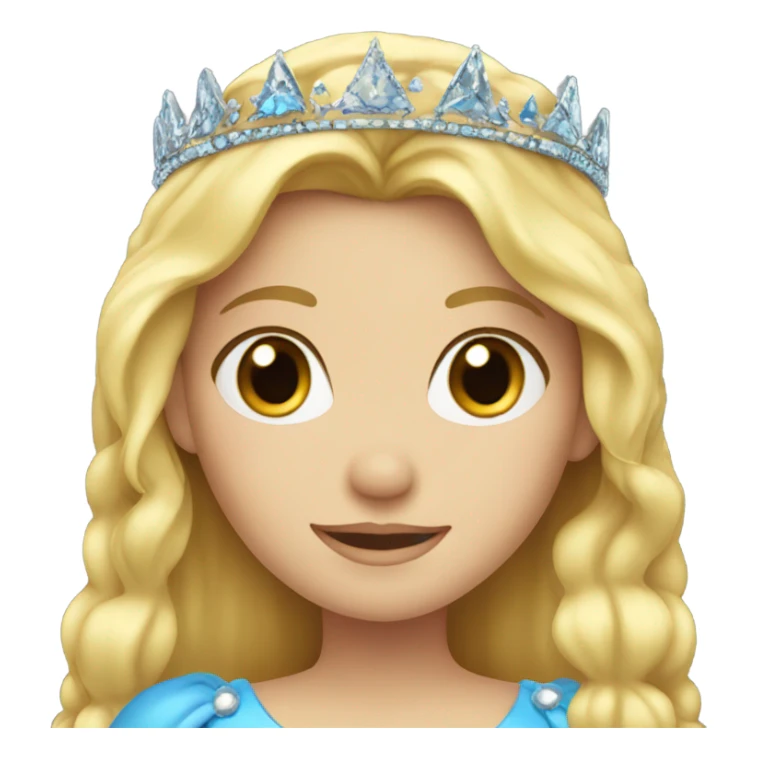 Blonde princess with blue eyes and crown sticker
