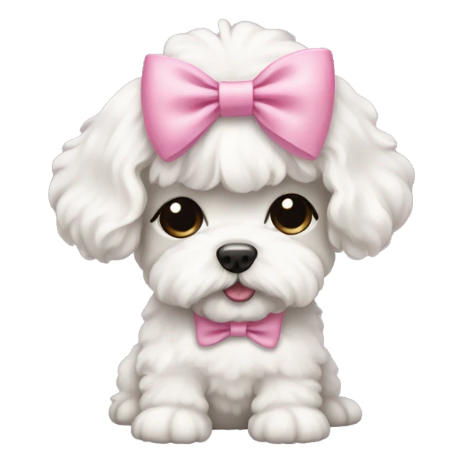 Schichon puppy pink bow sticker