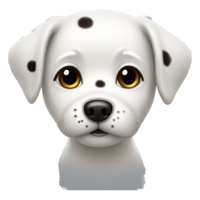 Small white dog whit black and brown spots  sticker