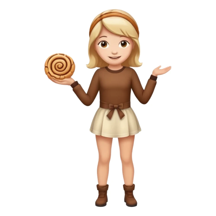 A girl full body. When a cinnamon roll outfit. sticker