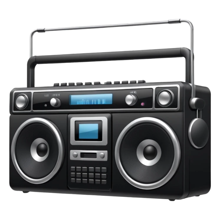 boombox with dancing silhouette nearby sticker