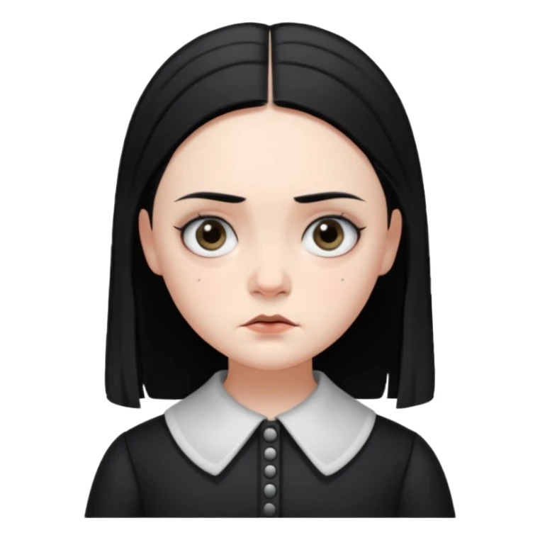 An emoji of Wednesday Addams sticker