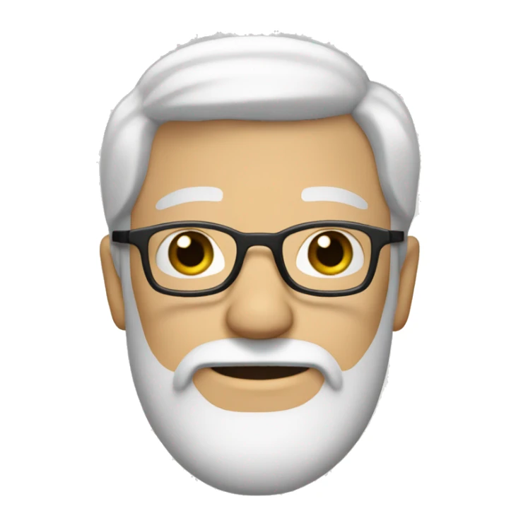 guy-with-white-hair and white beard with hazel eyes and glasses sticker